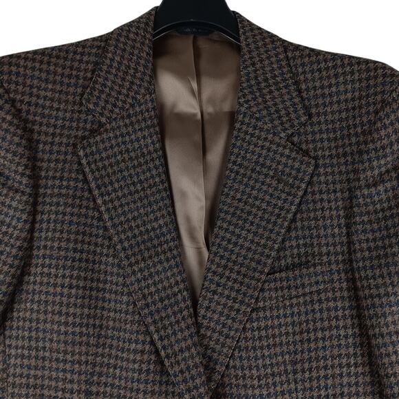 Vintage Polo University Ralph Lauren Houndstooth Tweed Sport Coat 38R* Brown Y2K
